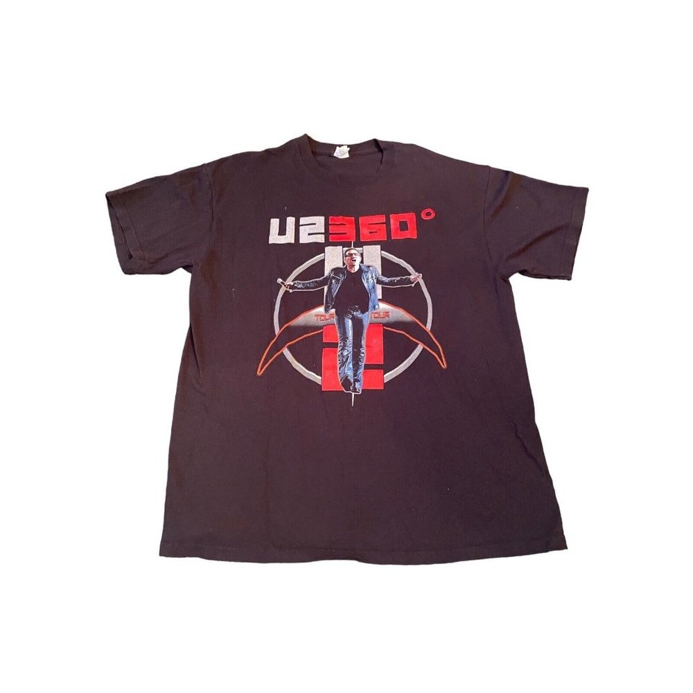 U2 360 degrees 2011 tour T shirt Black Size XL